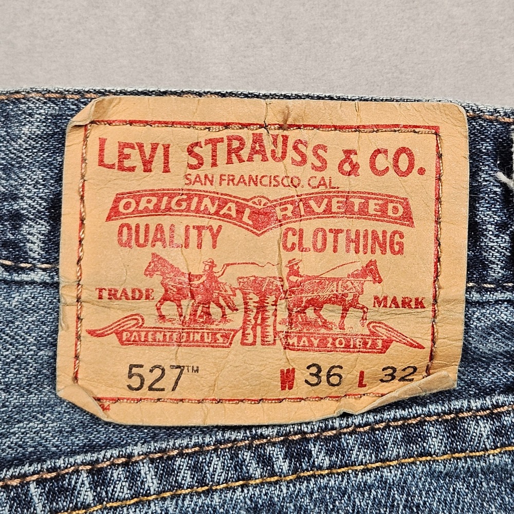Levi's 527 Bootcut Jeans Mens 36x32 (Actual 38x32) Blue Slim Fit Denim Low Rise - Picture 4 of 16